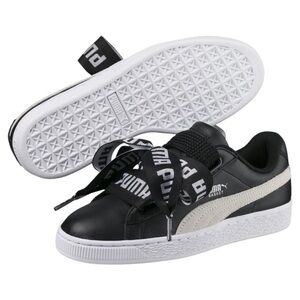 NEW!!! Womens PUMA Basket Heart Sneakers size 7.5 Black & White